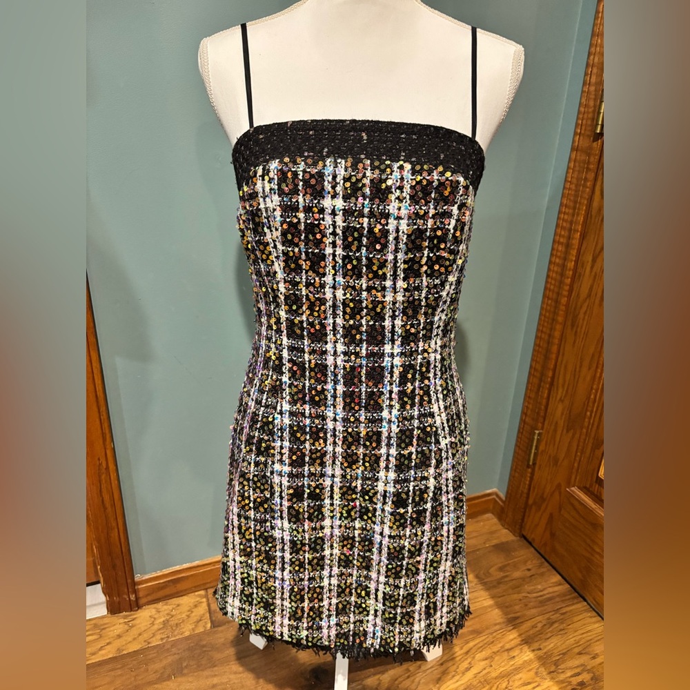 Walter Baker Multicolor Sequin Strapless Dress